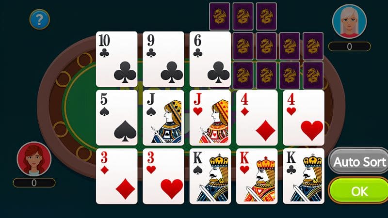 Chiến thuật Ba phỏm hay hoặc Xếp phông trong Mậu Binh Sunwin áp dụng khi gặp bài xấu