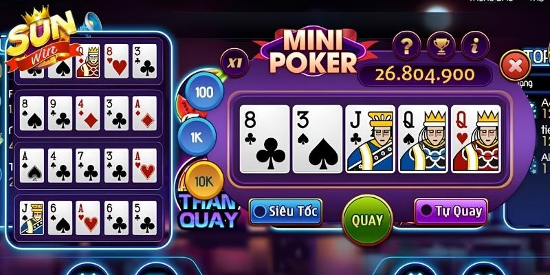 Các Mini Game hot được ưa chuộng như Tài Xỉu, Mini Poker, Trên Dưới, Kim Cương