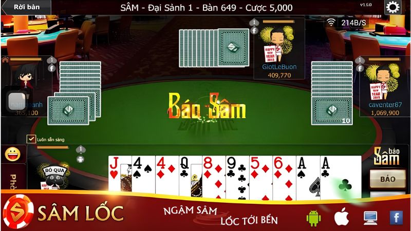 Giao diện chơi Sâm Lốc Sunwin trực quan, chuẩn casino quốc tế
