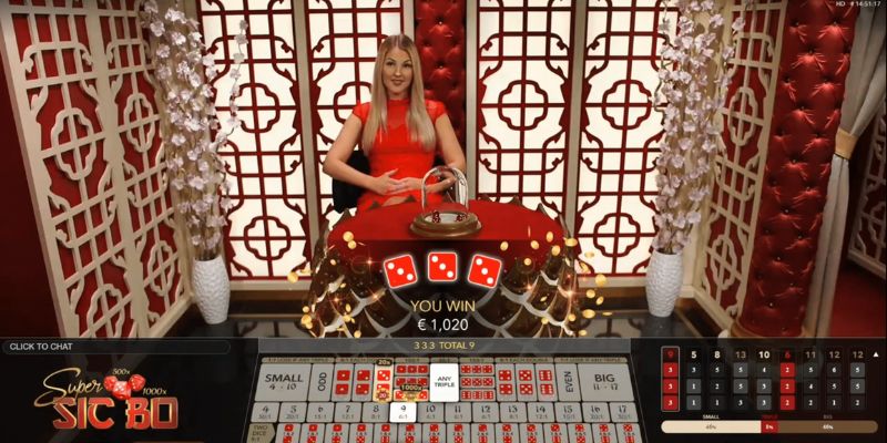 Live Sicbo là game đặt cược vào viên xúc xắc với nhiều cửa cược khác nhau