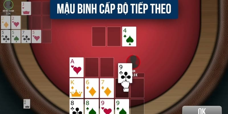 Khi xếp bài mậu binh cần đảm bảo đúng nguyên tắc liên kết với nhau