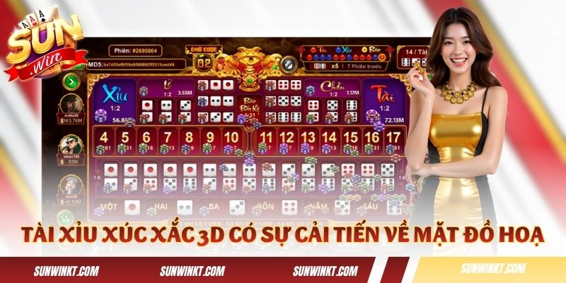 Tài xỉu xúc xắc 3D có sự cải tiến về mặt đồ hoạ