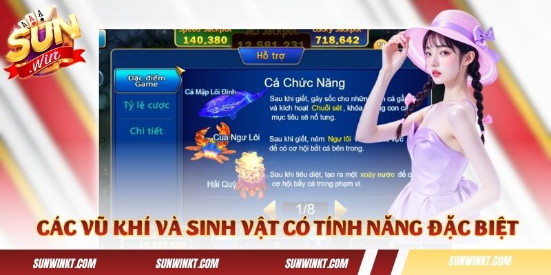 Khám phá các vũ khí và sinh vật có tính năng đặc biệt